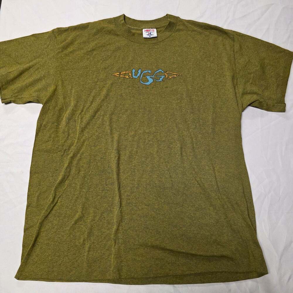 Vintage UGG Australia Graphic Logo T-Shirt Olive Green Tee